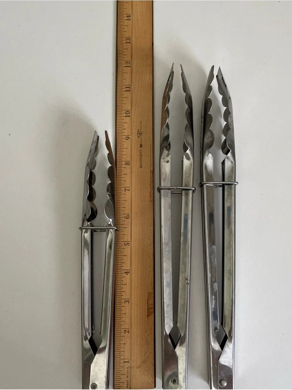 Stainless Steel Serving Food Tongs Kitchen Utensils Set of 3- 11” & 9.5”